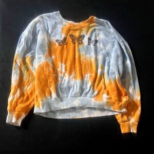 Blue and Orange Butterfly Sweatshirt
